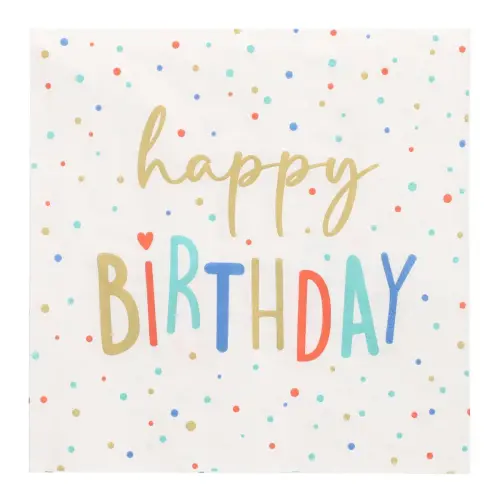 Serviette à motif 'Happy Birthday', 330 x 330 mm - Papstar photo du produit