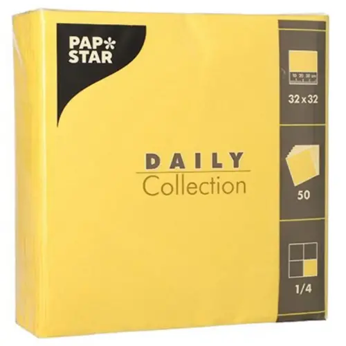 Serviettes - 320 x 320 mm - 3 couches - Blanc - Papstar photo du produit