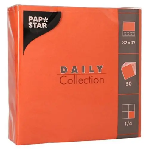 Serviettes - 320 x 320 mm - 3 couches - Blanc - Papstar photo du produit