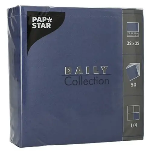 Serviettes - 320 x 320 mm - 3 couches - Blanc - Papstar photo du produit