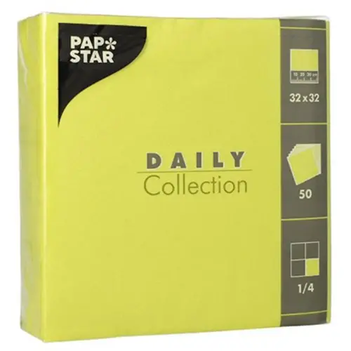 Serviettes - 320 x 320 mm - 3 couches - Blanc - Papstar photo du produit