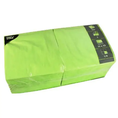 Serviettes lunch - 330 x 330 mm - Vert citron - Papstar photo du produit