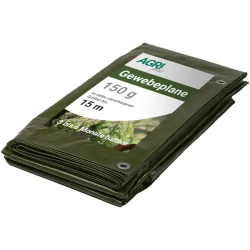 B&acirc;che toile avec oeillets, 3 x 4 m, 150 g, vert - Agriplus photo du produit