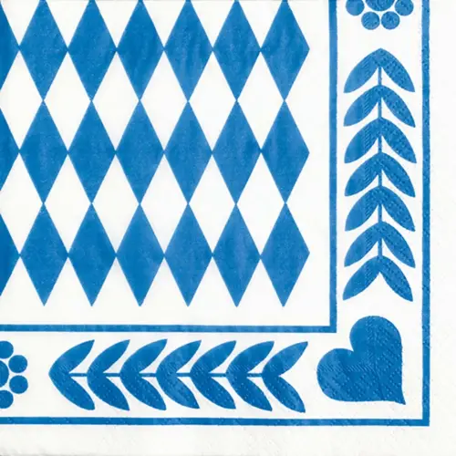 Serviette &agrave; motif 'Bleu bavarois', 330 x 330 mm - Papstar photo du produit