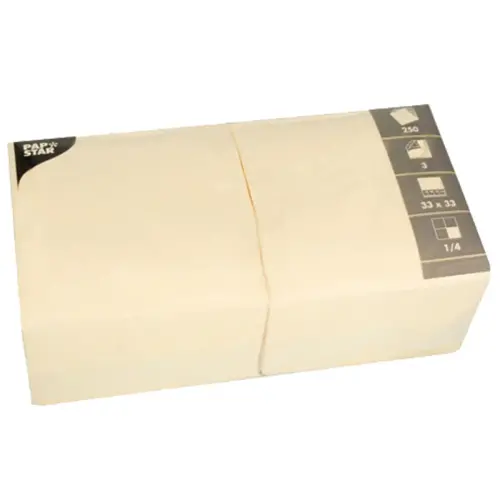 Serviettes lunch - 330 x 330 mm - Jaune - Papstar photo du produit