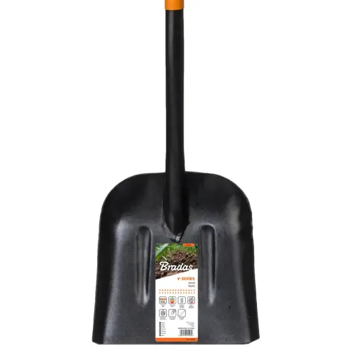 Pelle en acier, longueur 1.250 mm, noir/orange - Bradas photo du produit