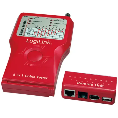 LogiLink Testeur de câble 5 en 1, avec une unité émettrice - Logilink professional photo du produit