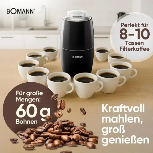 Moulin à café KSW 6088 CB, 150 W, inox - Bomann photo du produit