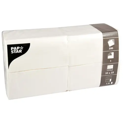 Serviettes Bistro, 330 x 330 mm, 2 couches, blanc - Papstar photo du produit