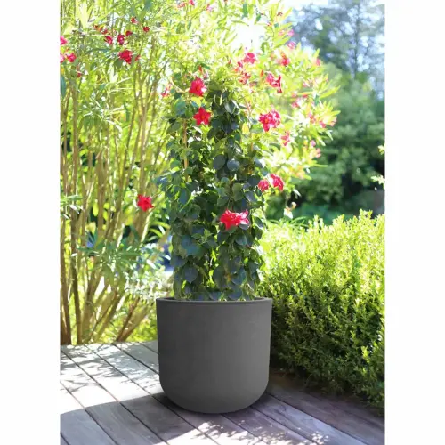 Bac à plantes BASALT UP, rond, 385 mm, anthracite - Eda Fontaine photo du produit