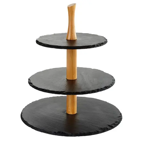 Serviteur en ardoise naturelle, 3 étages, anthracite - Aps photo du produit
