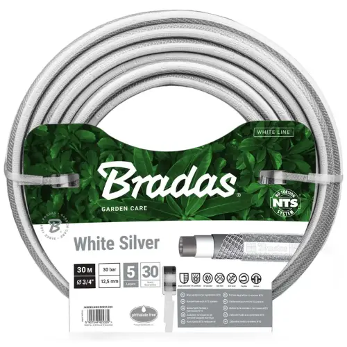 Tuyau d'arrosage NTS WHITE SILVER, 1/2', 50 m - Bradas photo du produit