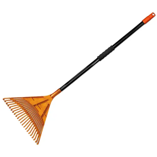 Balai à feuilles avec manche métallique, 22 dents - Bradas photo du produit