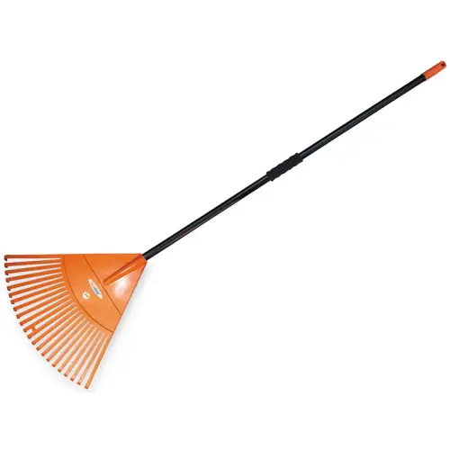 Balai à feuilles avec manche métallique, 22 dents - Bradas photo du produit