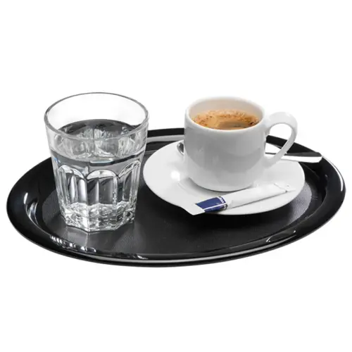 Plateau de service KAFFEEHAUS, ovale, en mélamine noir - Aps photo du produit