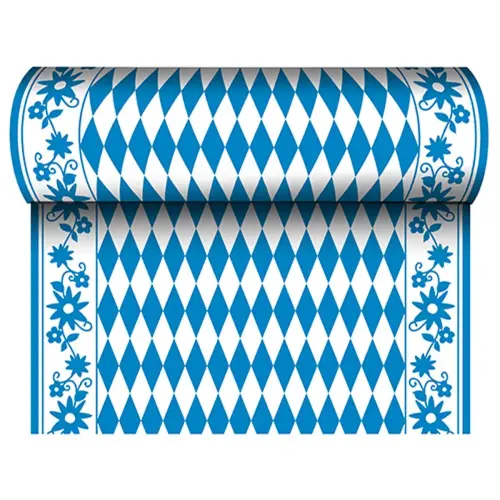 Chemin de table Bleu/Blanc - (l) 400 x (L) 24 m - Papstar photo du produit