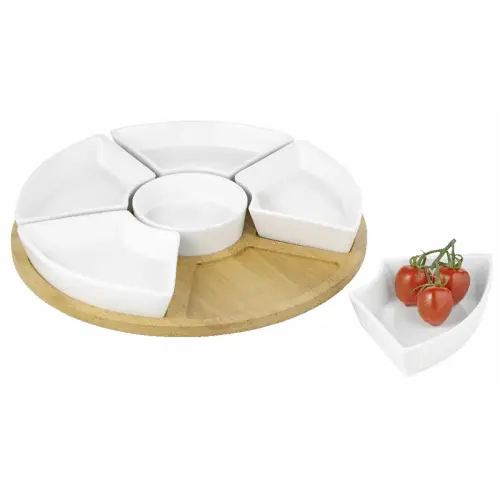 Set de service SUSAN, en bois/porcelaine, 7 pièces - Esmeyer photo du produit