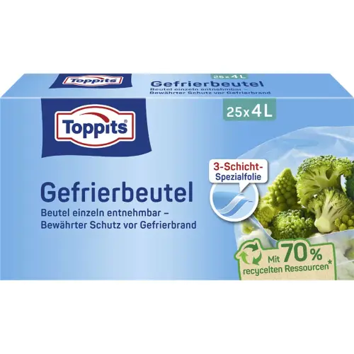 Sachet de congélation, 80 x 2 litres, 220 x 240 mm - Toppits photo du produit