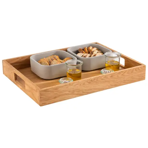 Plateau de service, (L)450 x (P)350 x (H)60 mm, chêne - Aps photo du produit