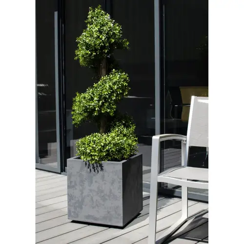 Bac &agrave; plantes BASALT double paroi, 395 mm, vert amande - Eda Fontaine photo du produit
