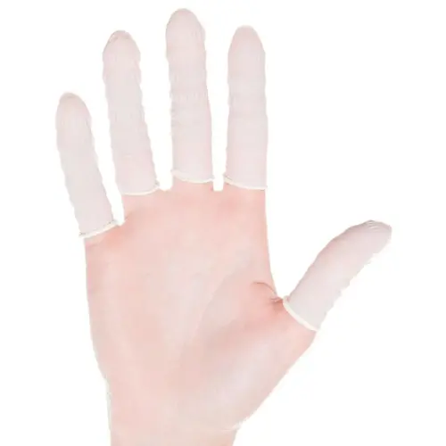Doigtier nitrile, sans poudre, L, blanc - Hygostar photo du produit
