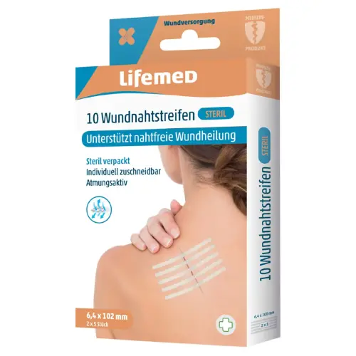 Bande de suture cutan&eacute;e st&eacute;rile, bo&icirc;te de 10, blanc - Lifemed photo du produit