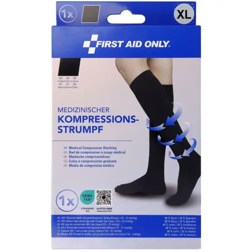 Mi-bas de contention, XL, noir - First Aid Only photo du produit
