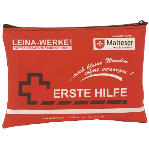 Trousse de premiers secours mobile LEINA, 24 pi&egrave;ces, en nylon, rouge - Leina-Werke photo du produit