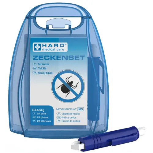 Kit anti-tiques, 24 pi&egrave;ces, bo&icirc;te de transport bleue - Haro photo du produit