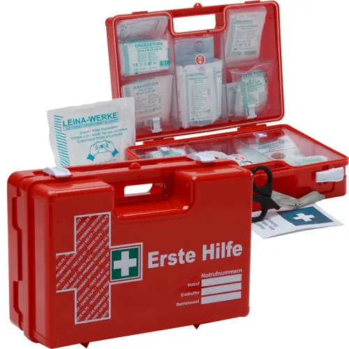 Trousse de premiers secours Leina Maxi conforme norme DIN 13157 orange - Leina-Werke photo du produit