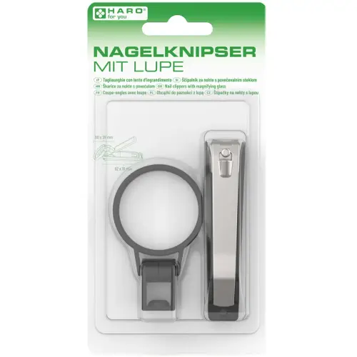 Coupe-ongles avec loupe & lime, sur carte blister - Haro photo du produit