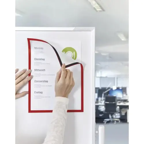 Cadre d'affichage magnétique, format A3, rouge - Magnetoplan photo du produit