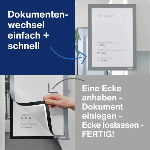 Cadre d'affichage magnetofix, A4, gris - Magnetoplan photo du produit