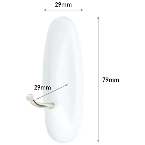 Crochet avec pointe en métal, blanc, taille: M - Command photo du produit