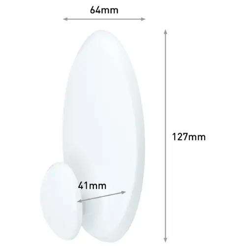 Crochet pour vêtement, plastique taille XL blanc - Command photo du produit