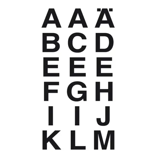 Sticker alphabétique A-Z, film noir, hauteur 25 mm - Herma photo du produit