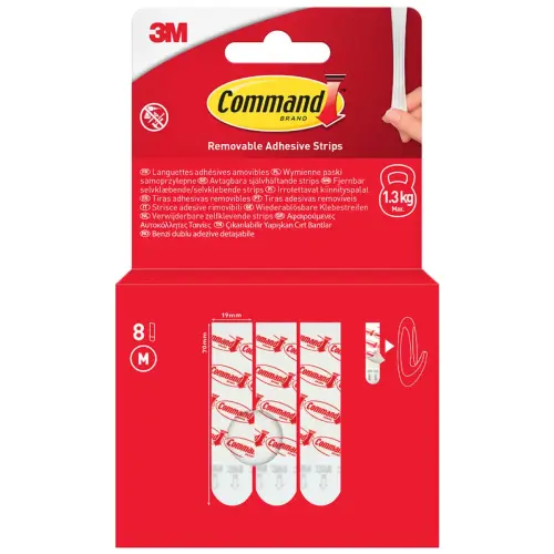 Paquet de recharge languettes adh&eacute;sives, blanc - Command photo du produit