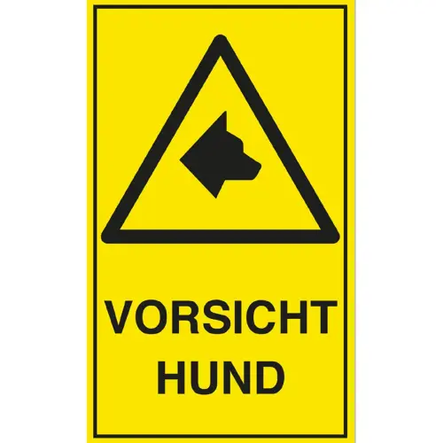 Panneau d'avertissement « Attention chien », jaune/noir - Exacompta photo du produit