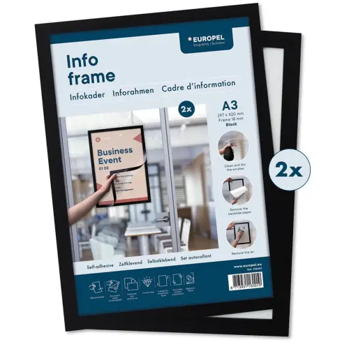 Cadre magnétique INFO FRAME, A3, noir - Europel photo du produit