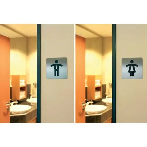 Pictogramme PICTO 'WC Hommes', carré, en acier - Durable photo du produit