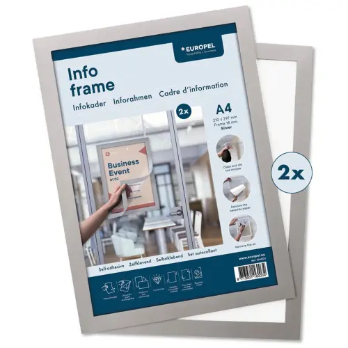 Cadre magnétique INFO FRAME, A4, argent - Europel photo du produit