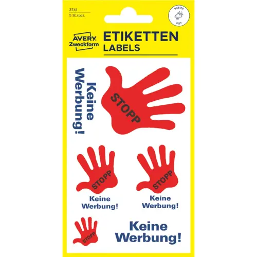 Étiquettes de signalisation "Pas de pub" - Avery Zweckform photo du produit