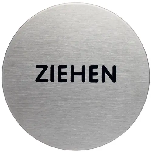 Pictogramme de porte "Pressez", Diamètre 65 mm - Durable photo du produit