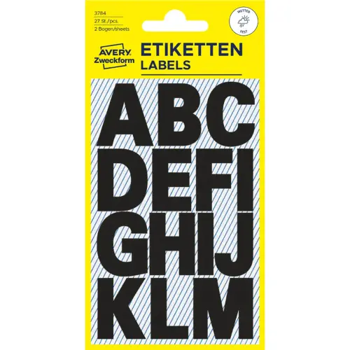 Stickers de lettres, lettres A-Z, noir - Avery Zweckform photo du produit