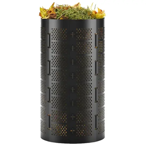 Poubelle à compost, 180 litres, en HDPE, noir - Bradas photo du produit