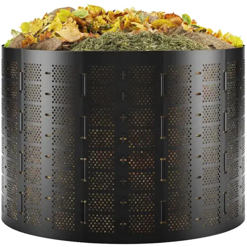 Poubelle à compost, 400 litres, en HDPE, noir - Bradas photo du produit