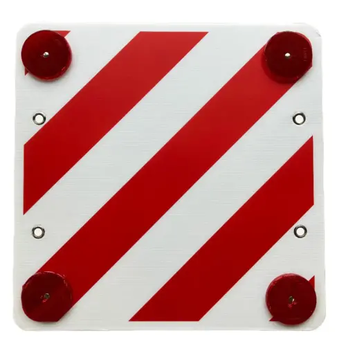 Plaque réfléchissante plastique, 500x500mm, blanc/rouge - Iwh photo du produit
