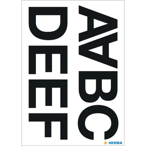 Sticker alphab&eacute;tique A-Z, film noir, 20 x 20 mm - Herma photo du produit