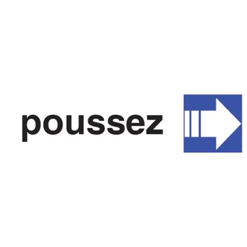Plaque de signalisation 'poussez', (L)170 x (H)47 mm - Pavo photo du produit