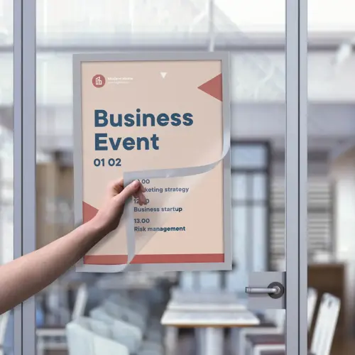Cadre magn&eacute;tique INFO FRAME, A5, rouge - Europel photo du produit